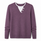 ⏰  Sconto del 50% di cambio stagione – qualità a metà prezzo! ✨Comodo maglione in maglia scollato a V a due pezzi con finiture a bottoni