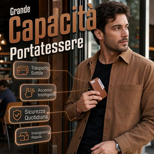 ✨Disponibilità limitata, non lasciartelo sfuggire!🎉Portafoglio minimalista sottile da uomo con protezione RFID