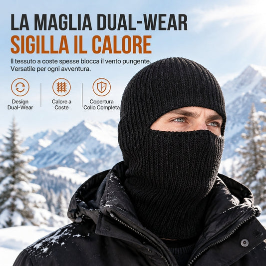 ⏰  Sconto del 50% di cambio stagione – qualità a metà prezzo! ✨Passamaglio lavorato a maglia caldo da uomo, cappello Invernale antivento con maschera per il viso e cappuccio per Freddo