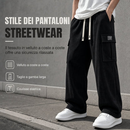 ⏰  Sconto del 50% di cambio stagione – qualità a metà prezzo! ✨Pantaloni Cargo in Velluto a Coste da Uomo, Vestibilità Comoda