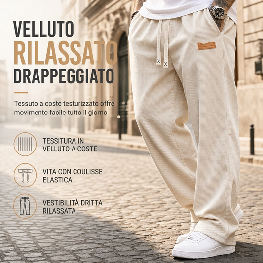 ⏰  Sconto del 50% di cambio stagione – qualità a metà prezzo! ✨Pantaloni casual in velluto di cotone leggero da uomo, vestibilità morbosa e gamba dritta