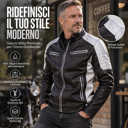 ⏰ Ultimo Giorno di Saldi – SCONTO 50% ✨Giacca da Uomo Vintage con Collo alla Coreana e Patchwork