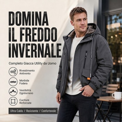 ⏰  Sconto del 50% di cambio stagione – qualità a metà prezzo! ✨Parka con cappuccio e fodera in pelliccia sintetica per uomo