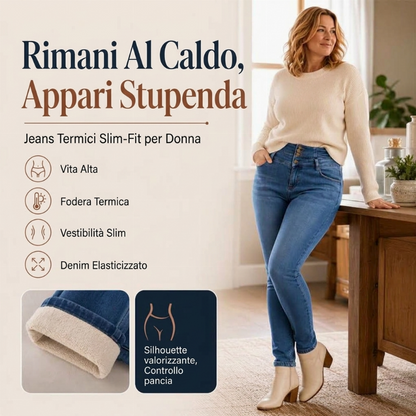 ⏰  Sconto del 50% di cambio stagione – qualità a metà prezzo! ✨Jeans skinny da donna a vita alta con rivestimento caldo