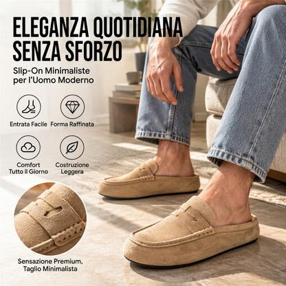 ⏰ Ultimo Giorno di Saldi – SCONTO 50% ✨Pantofole ibride slip-on in finta pelle scamosciata con zeppa per uomo