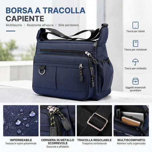 💋Approfitta della nostra politica di reso senza complicazioni valida per 30 giorni!✅️Tracolla da uomo di grande capacità, resistente, con più tasche, per affari e tempo libero