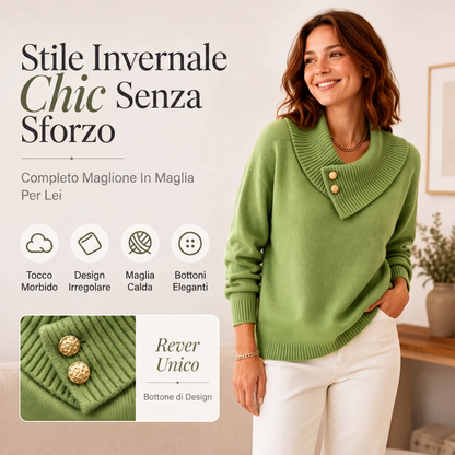 ⏰  Sconto del 50% di cambio stagione – qualità a metà prezzo! ✨Maglione di maglia per donna stile casual rilassato