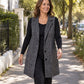 Gilet lungo a quadri da donna, collo a punta