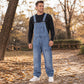 ⏰  Sconto del 50% di cambio stagione – qualità a metà prezzo! ✨Salopette in denim retrò da uomo con più tasche