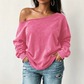 🔥SCONTO DEL 50%! 👚Donne Casual A spalle scoperte Lavaggio minerale Maglione oversize e Slouchy