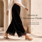 ⏰  Sconto del 50% di cambio stagione – qualità a metà prezzo! ✨Pantaloni Donna in Velluto a Gamba Larga con Bordi in Pizzo