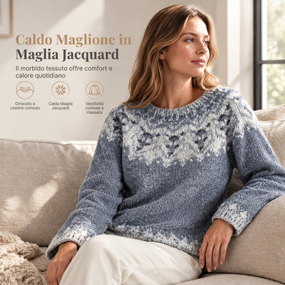 ⏰  Sconto del 50% di cambio stagione – qualità a metà prezzo! ✨Maglione Maglione Donna a Collo Alto, Comodo e spazioso, a Blocchi di Colore, Maglia Morbida e Calda