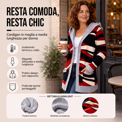 ⏰  Sconto del 50% di cambio stagione – qualità a metà prezzo! ✨Cardigan in maglia con cappuccio e fodera in peluche da donna