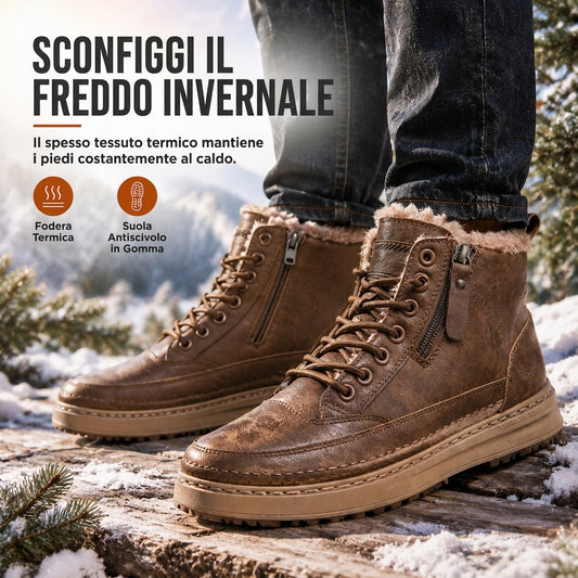 ⏰  Sconto del 50% di cambio stagione – qualità a metà prezzo! ✨Stivali da neve invernali alti da uomo, scarpe calde con suola spessa e rinforzata