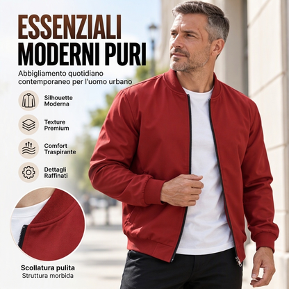 Giacca bomber da uomo con zip e grafica motivazionale