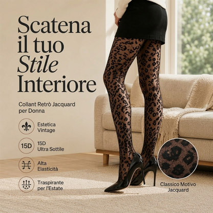 🥳💞 +45.000 unità vendute🔥 Sconto del 50%💥Collant da donna sexy con stampa leopardata jacquard