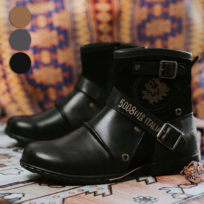 🔥SCONTO DEL 50%! 👢Regalo perfetto - Stivali da cowboy western in pelle da uomo