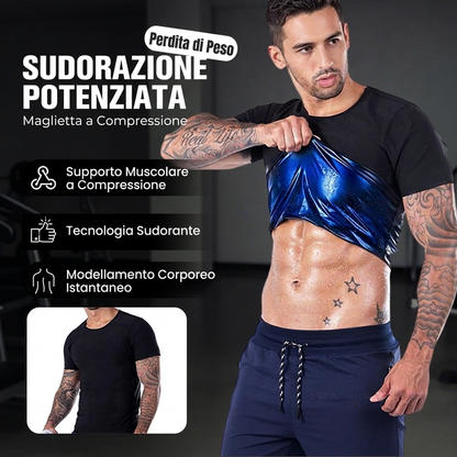 ⏰ Ultimo Giorno di Saldi – SCONTO 50% ✨Maglia a compressione uomo per incrementare la sudorazione e favorire la perdita di peso