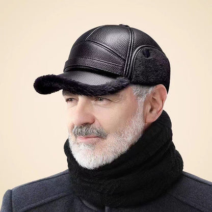 ⏰  Sconto del 50% di cambio stagione – qualità a metà prezzo! ✨Cappello uomo in ecopelle con protezione auricolare imbottita
