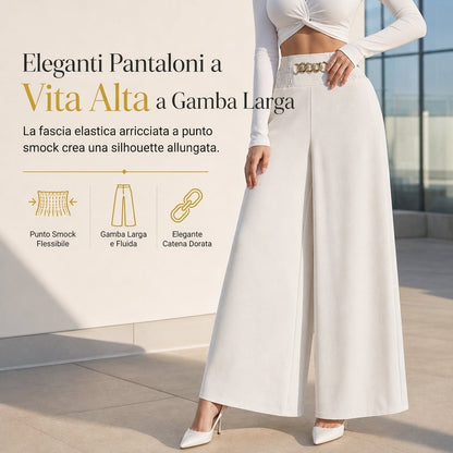 ✨Disponibilità limitata, non lasciartelo sfuggire!🎉Pantaloni casual a vita alta e gamba larga da donna