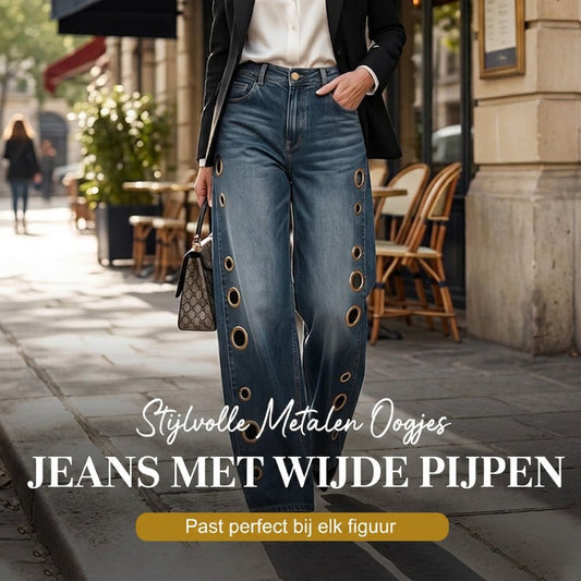 ✨OFFERTA A TEMPO LIMITATO👖Jeans larghi unici con occhielli metallici | Design esclusivo, modello unico